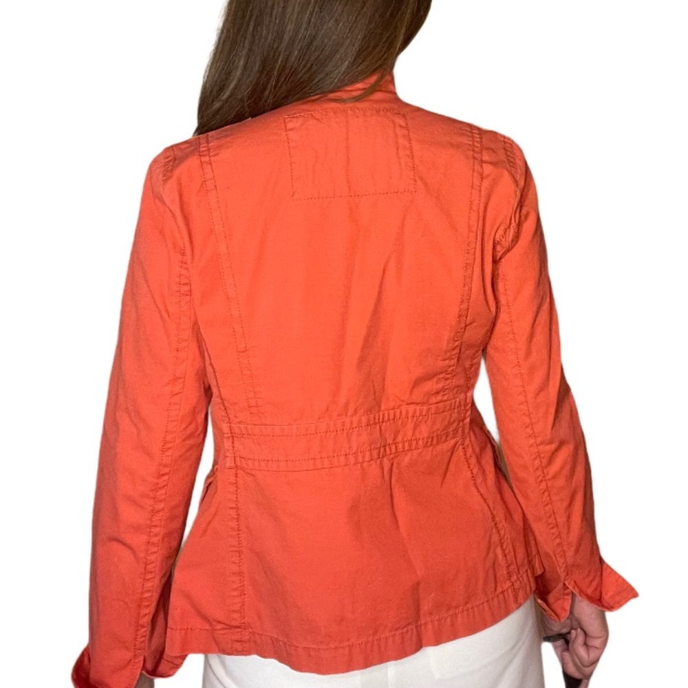 Eddie Bauer Orange Button Down Utility Jacket S - image 5